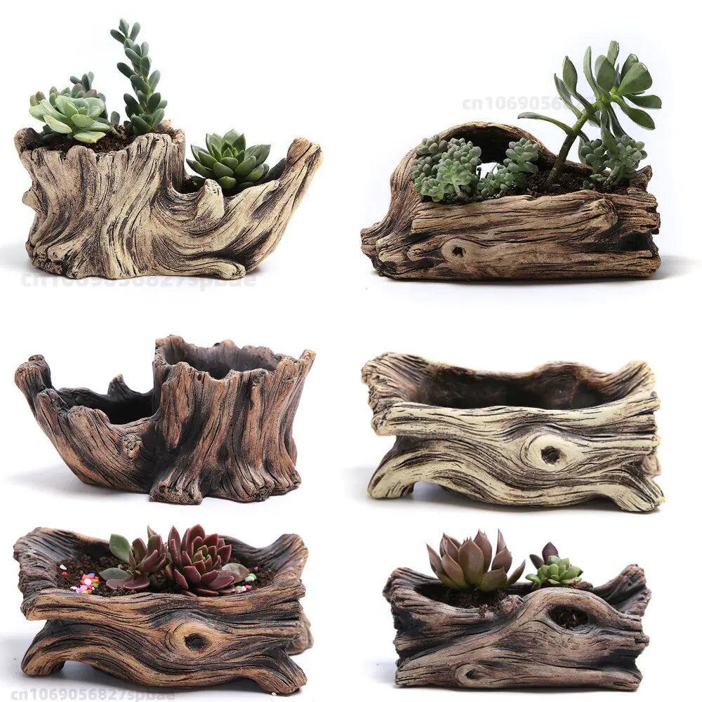 Tree-Shaped Resin Succulent Planter Moderne Vases