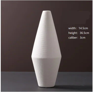Minimalist White Ceramic Vase Moderne Vases