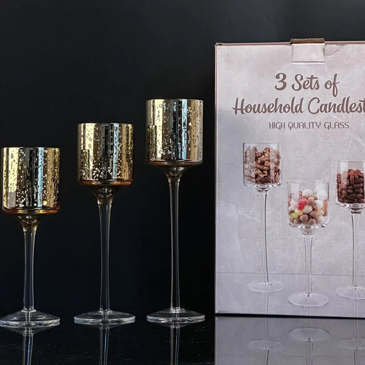 Vintage Glass Pillar Candle Holder Moderne Vases