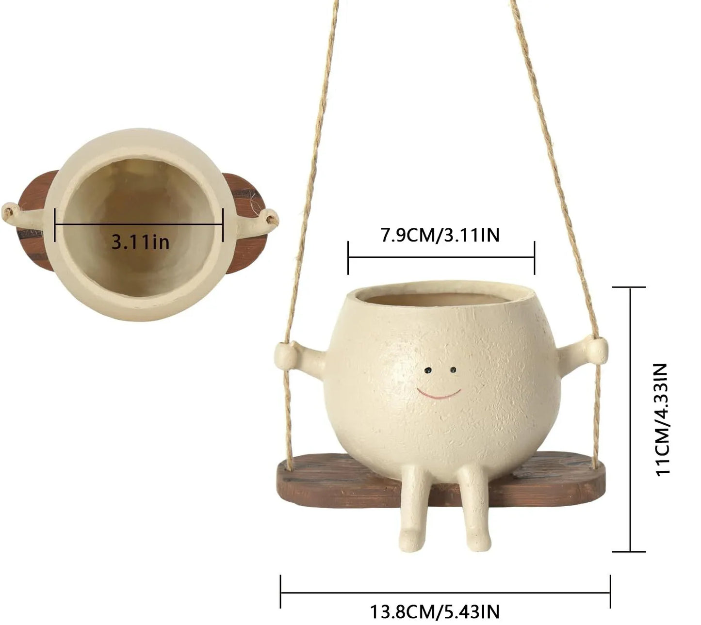 Hanging Face Planter Pots Moderne Vases