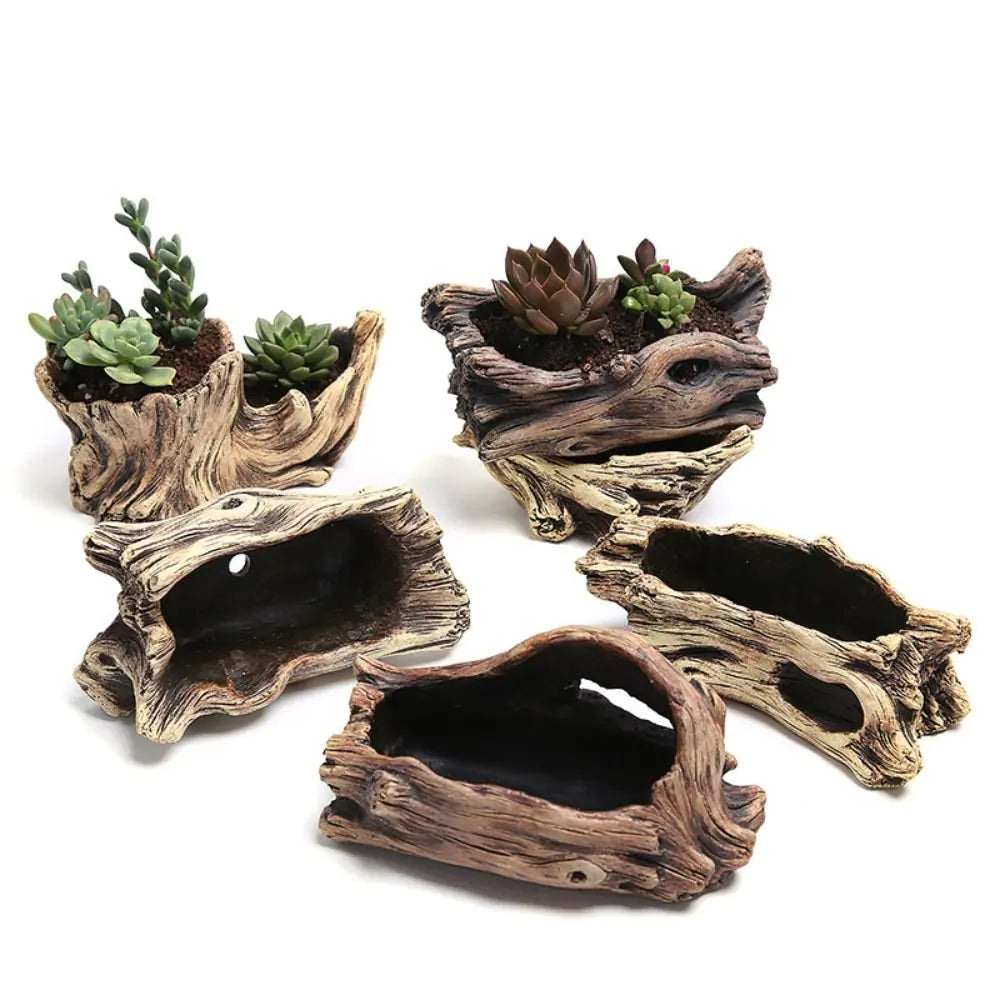 Tree-Shaped Resin Succulent Planter Moderne Vases