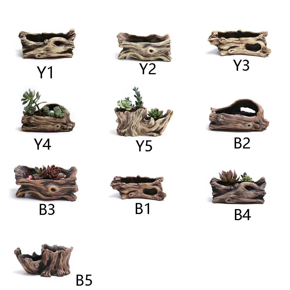 Tree-Shaped Resin Succulent Planter Moderne Vases