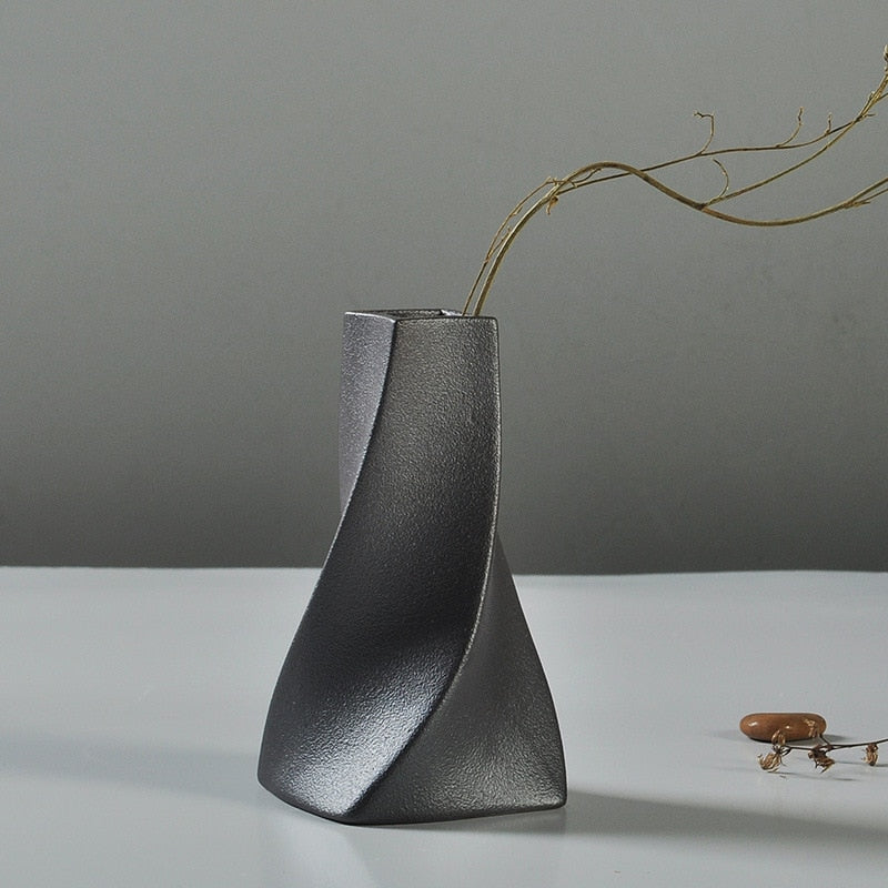 Black Ceramic Japanese Vase Moderne Vases