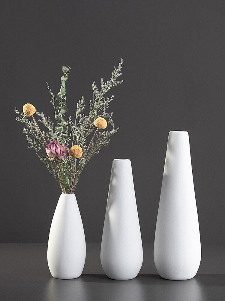 White Porcelain Flower Vases Moderne Vases