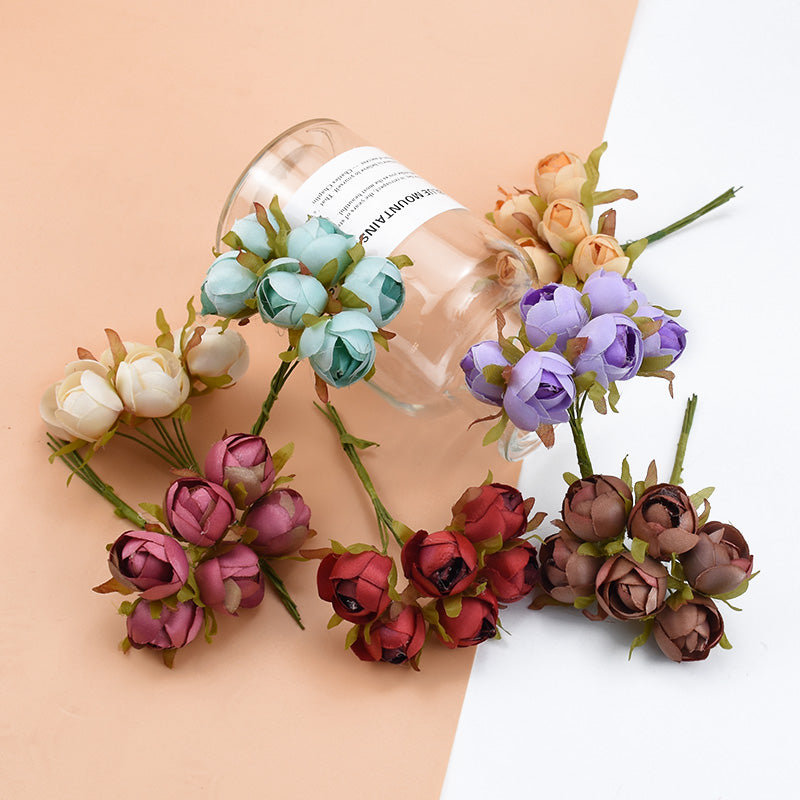 Multicolor Silk Roses Bouquet Moderne Vases