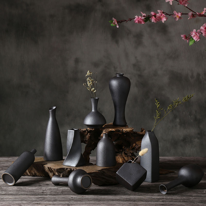 Black Ceramic Japanese Vase Moderne Vases