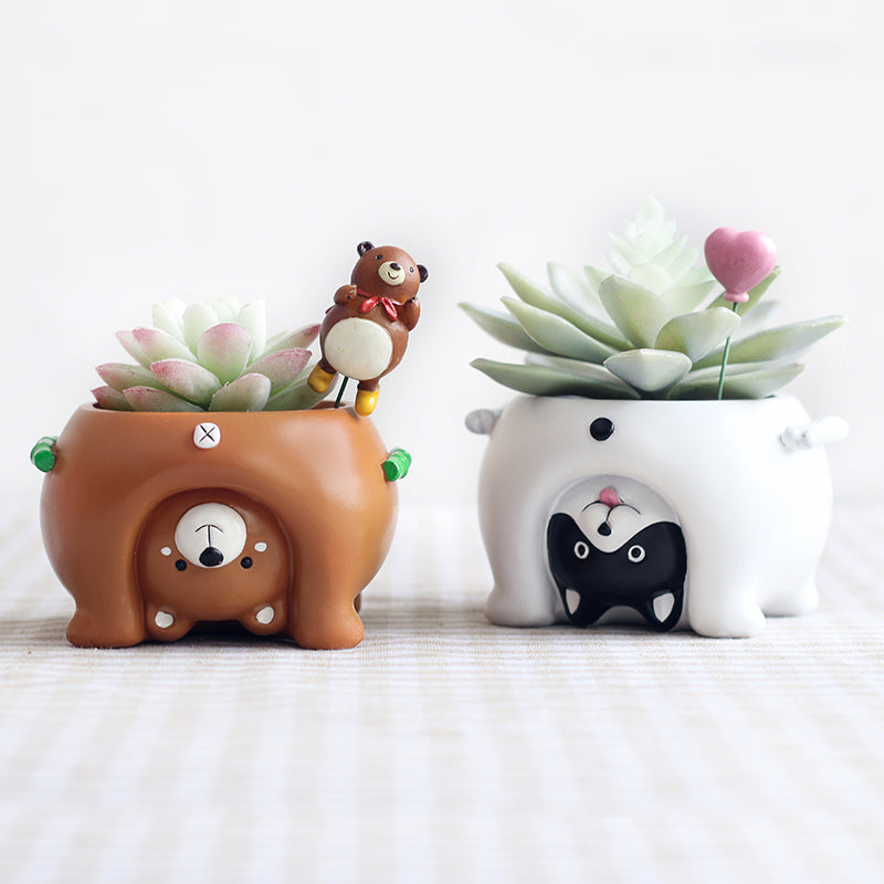 Upside Down Cartoon Animal Plant Pots Moderne Vases