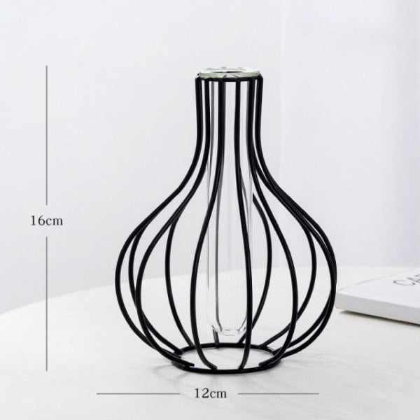 Nordic Glass and Metal Vases Moderne Vases