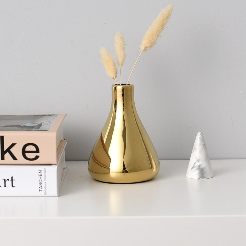 Nordic Luxury Gold Plated Vase Moderne Vases
