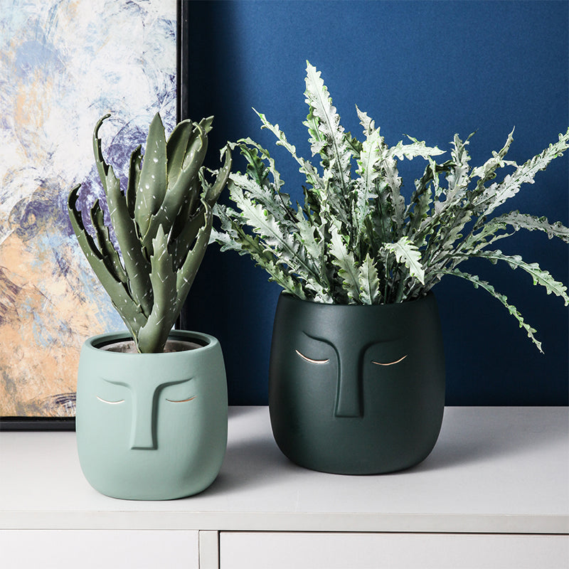 Creative Ceramic Face Vase Moderne Vases