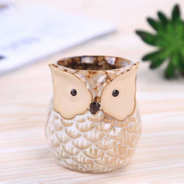 Mini Owl Ceramic Plant Pots Moderne Vases