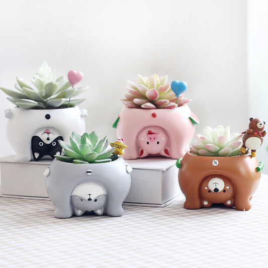 Upside Down Cartoon Animal Plant Pots Moderne Vases