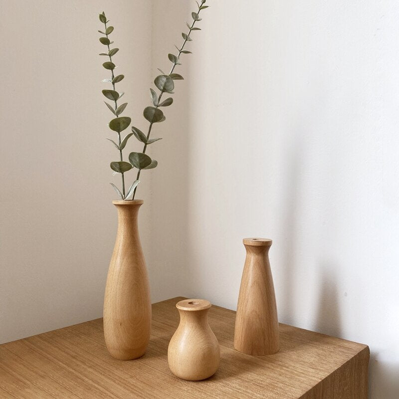 Minimalist Wooden Vases Moderne Vases