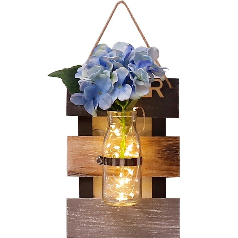 Creative Glass + Wooden Base Plant Vase Moderne Vases