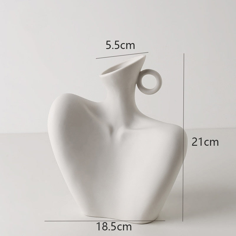 Feminine Sculpture Ceramic Vase Moderne Vases