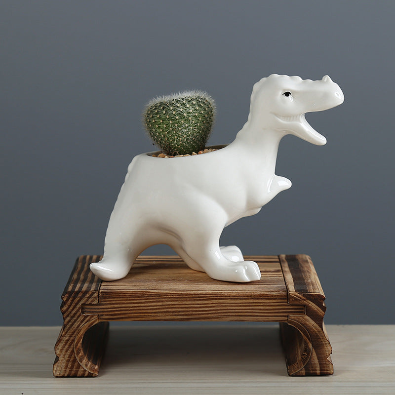 Ceramic Small Dinosaur Plant Pots Moderne Vases