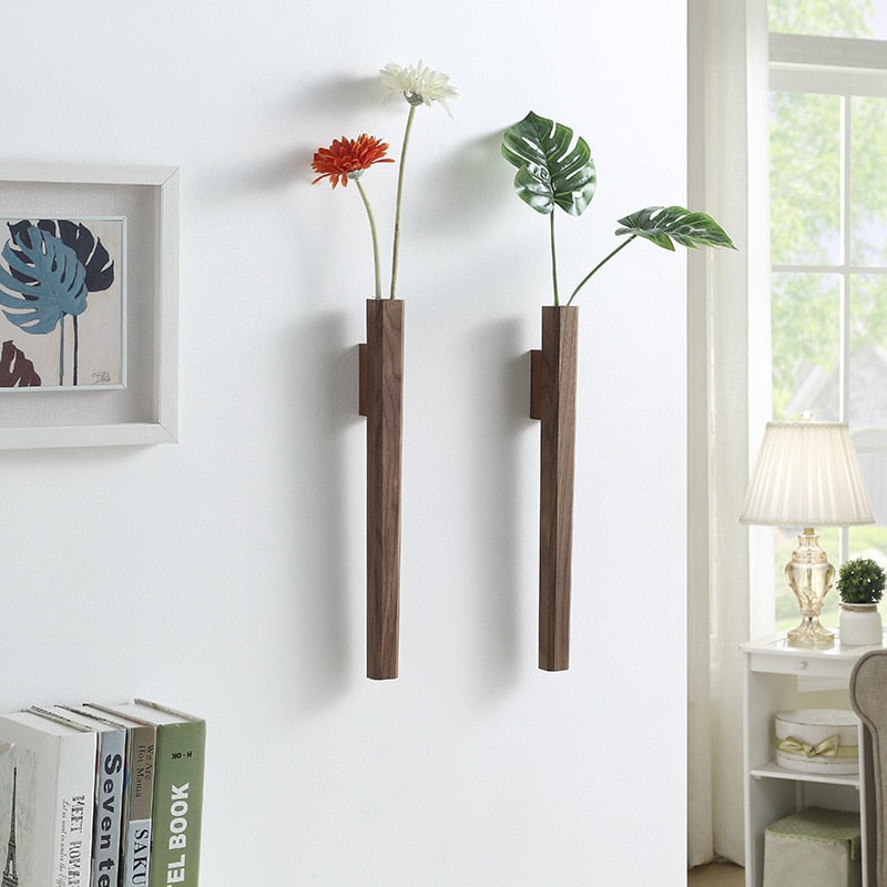 Minimalist Wooden Wall Hanging Vases Moderne Vases