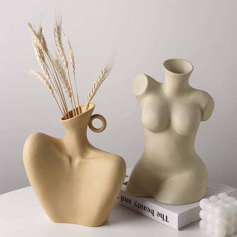 Feminine Sculpture Ceramic Vase Moderne Vases