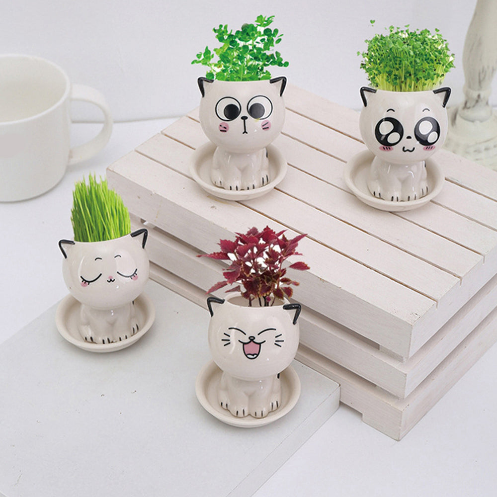 Japanese Cartoon Cat Ceramic Plant Pot Moderne Vases