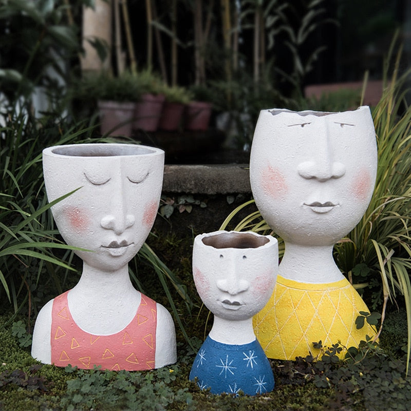 Art Portrait Flower Pot Vase Moderne Vases