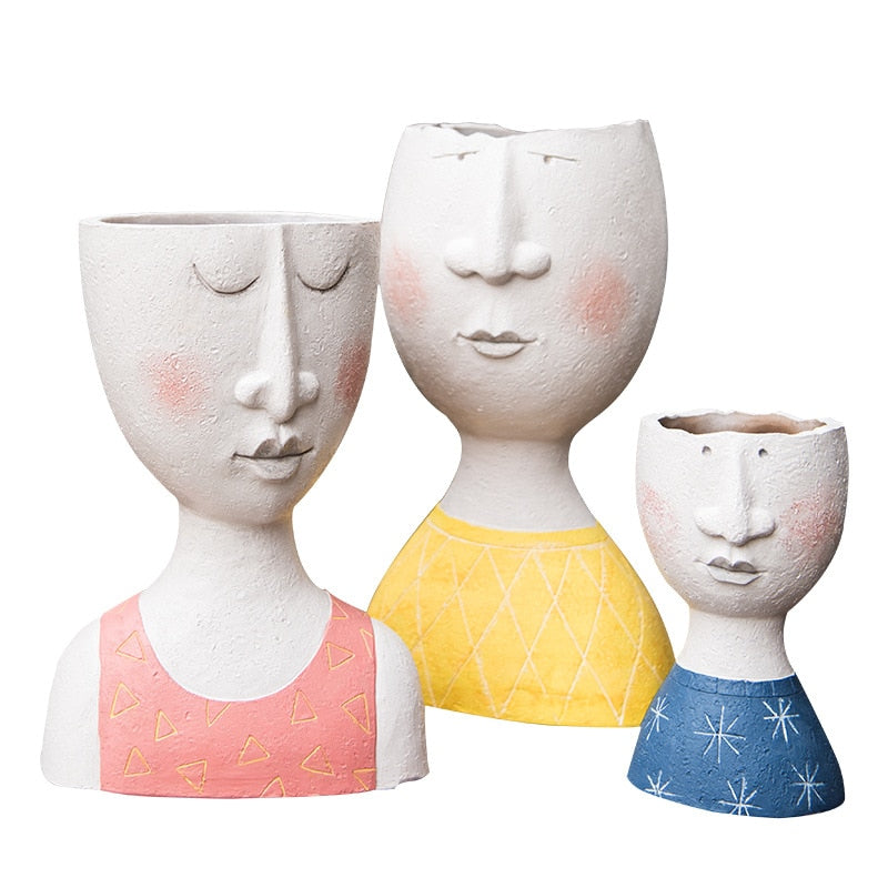 Art Portrait Flower Pot Vase Moderne Vases