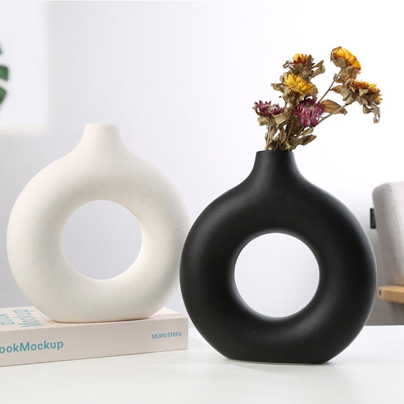 Nordic Ceramic Circular Vases Moderne Vases