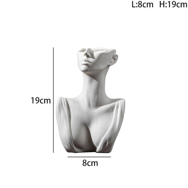 Feminine Silhouette Ceramic Vase Moderne Vases