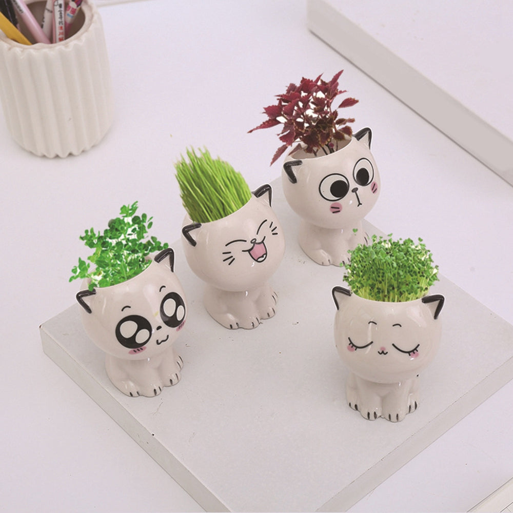 Japanese Cartoon Cat Ceramic Plant Pot Moderne Vases