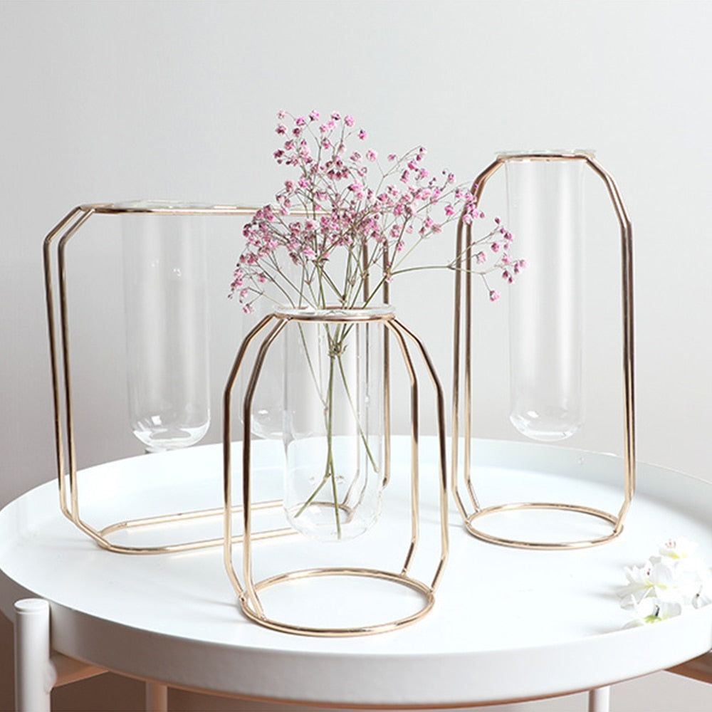 Creative Glass and Iron Vases Moderne Vases
