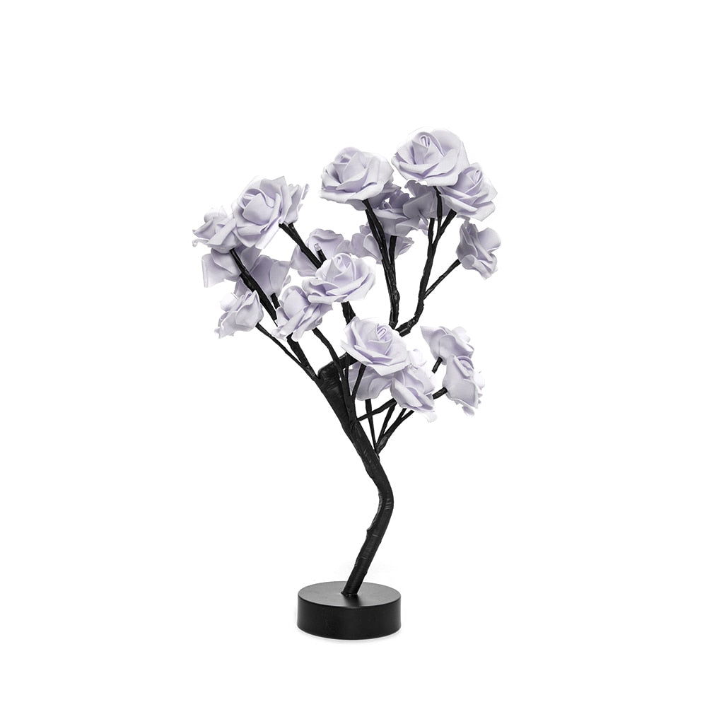 LED Rose Flower Tree Table Lamp Moderne Vases