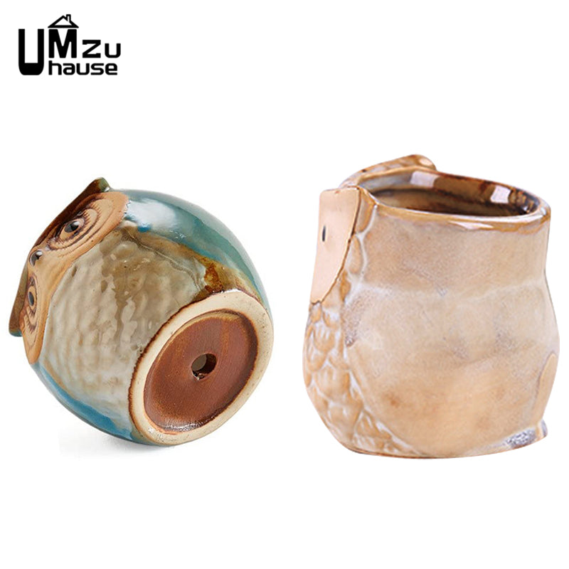 Mini Owl Ceramic Plant Pots Moderne Vases