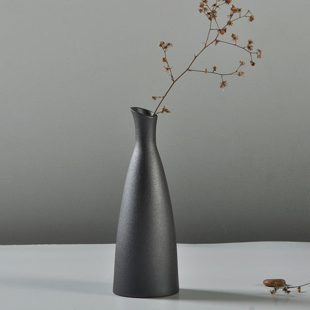 Black Ceramic Japanese Vase Moderne Vases