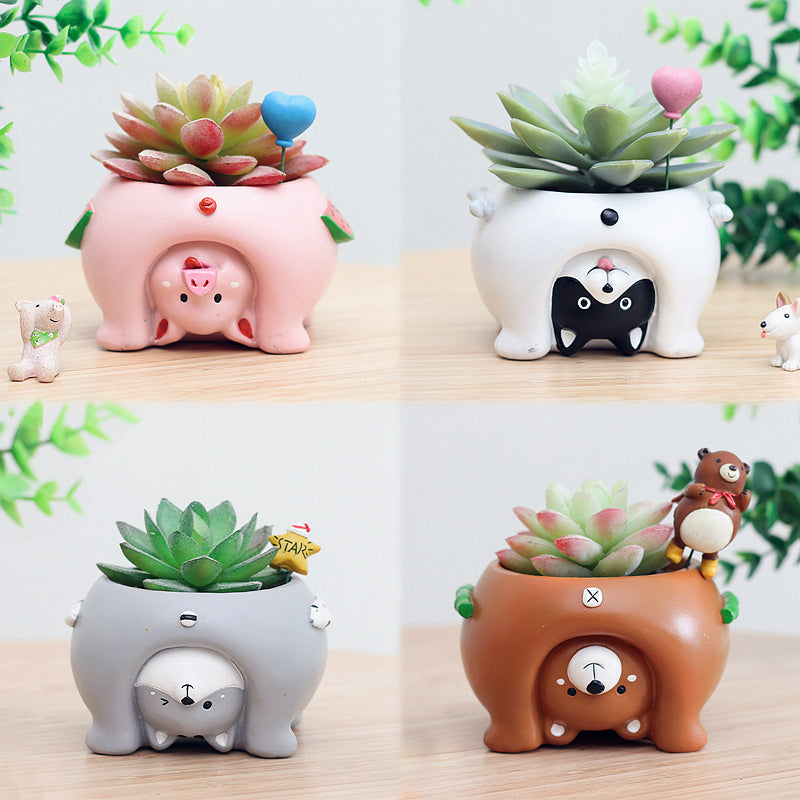 Upside Down Cartoon Animal Plant Pots Moderne Vases