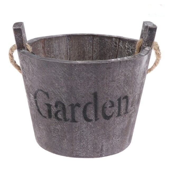 Vintage Wooden Flower Pots Moderne Vases