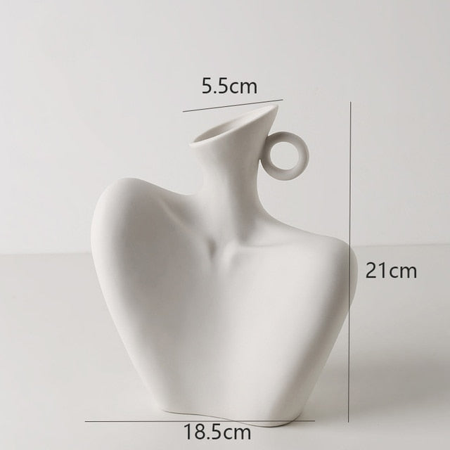 Feminine Sculpture Ceramic Vase Moderne Vases