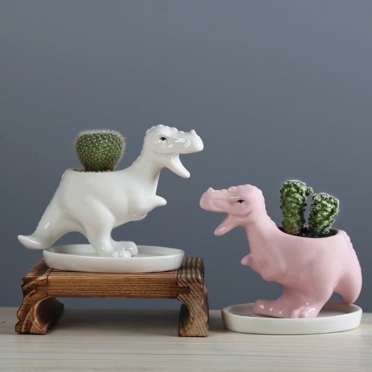 Ceramic Small Dinosaur Plant Pots Moderne Vases