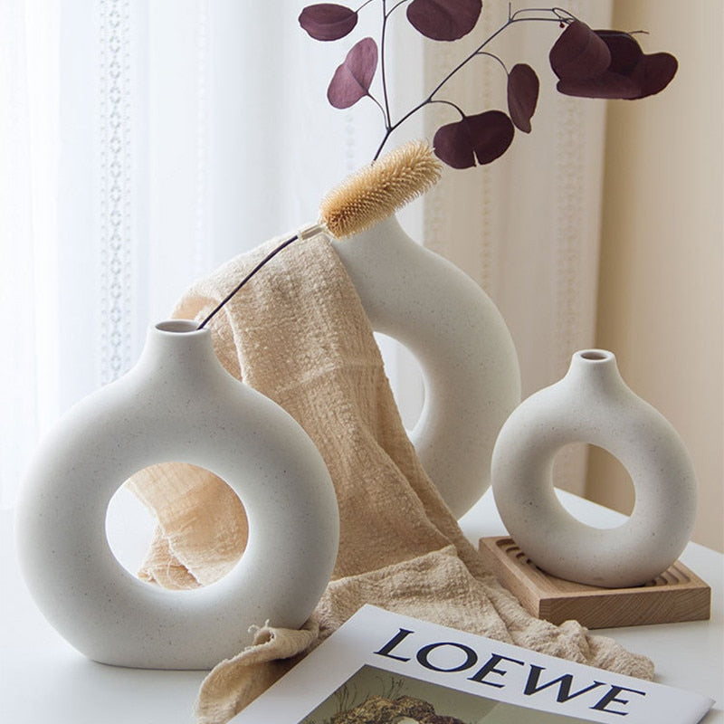 Nordic Ceramic Circular Vases Moderne Vases