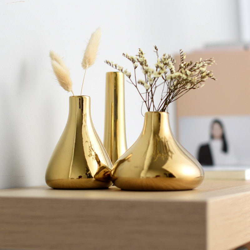Nordic Luxury Gold Plated Vase Moderne Vases