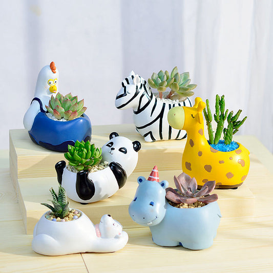 Cute Zoo Animal Plant Pots Moderne Vases
