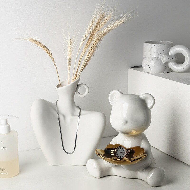 Feminine Sculpture Ceramic Vase Moderne Vases