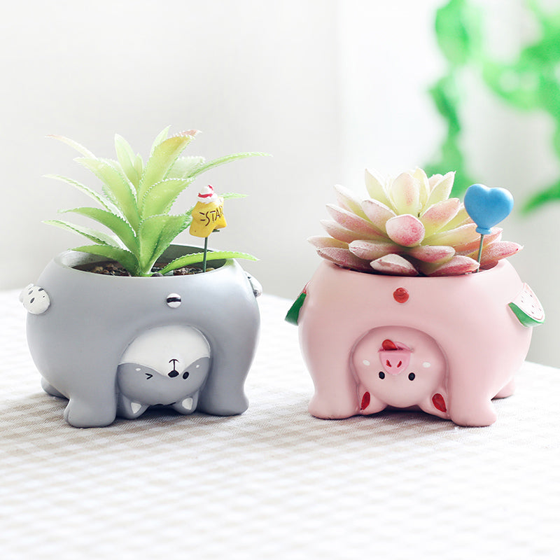Upside Down Cartoon Animal Plant Pots Moderne Vases