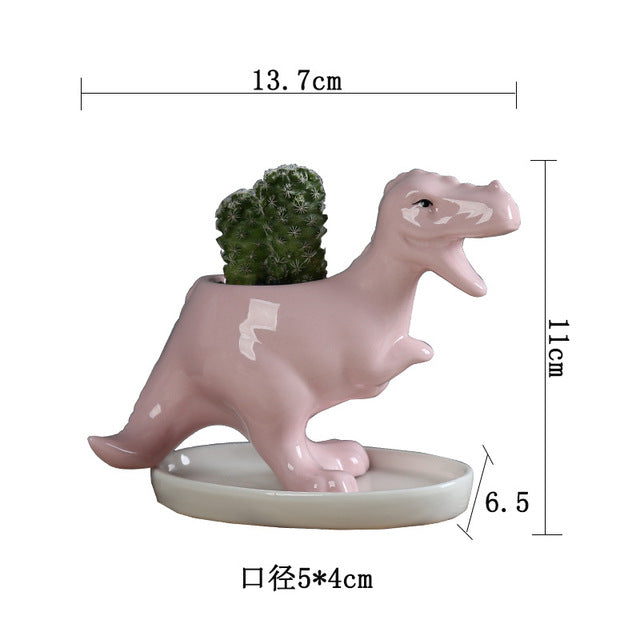 Ceramic Small Dinosaur Plant Pots Moderne Vases