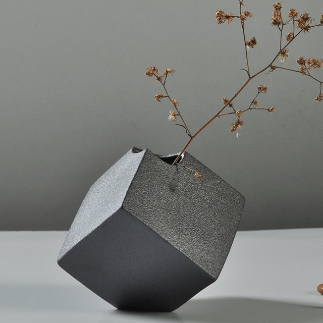 Black Ceramic Japanese Vase Moderne Vases