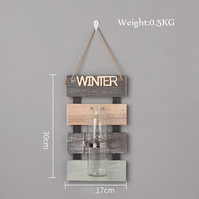 Creative Glass + Wooden Base Plant Vase Moderne Vases