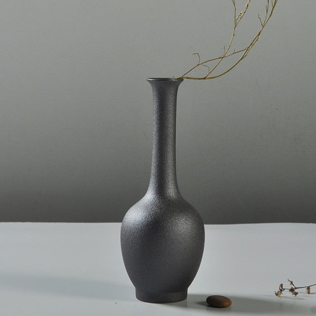Black Ceramic Japanese Vase Moderne Vases