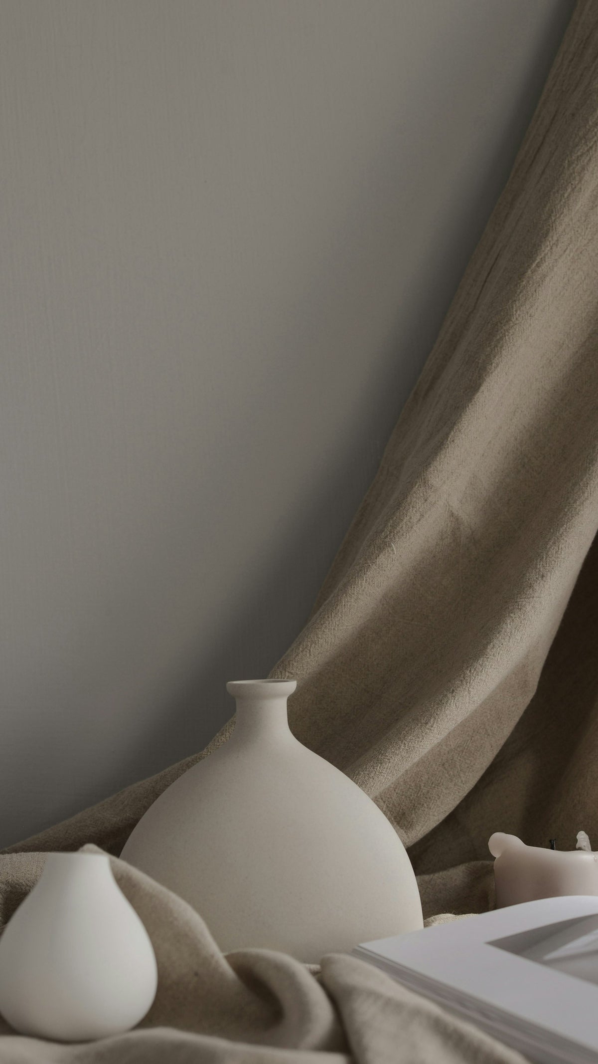 Minimalist white ceramic vases