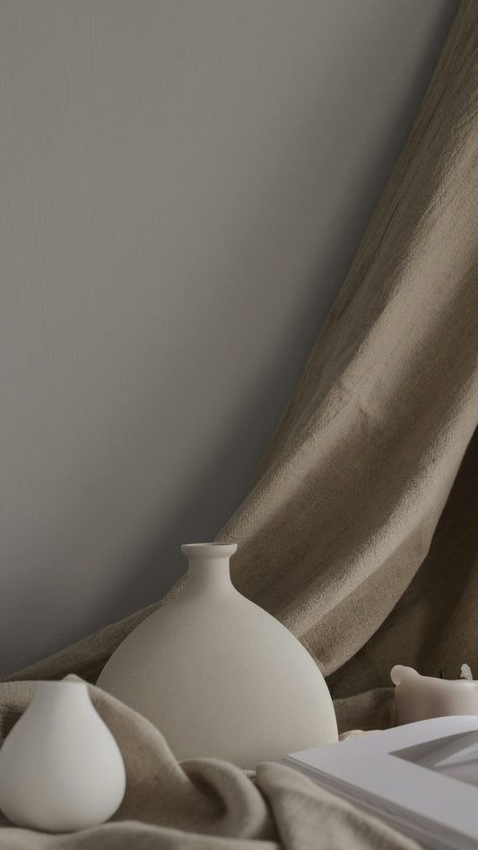 Minimalist white ceramic vases