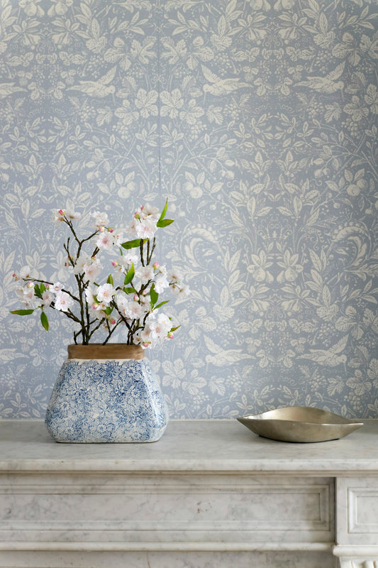Ceramic vase with fresh-cut flowers