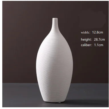 Minimalist White Ceramic Vase Moderne Vases
