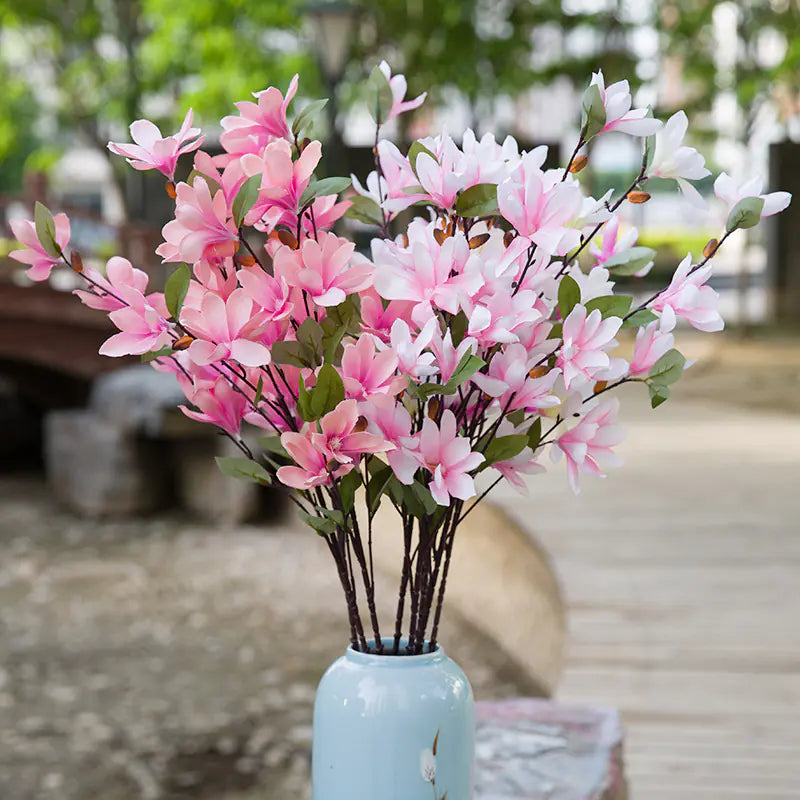 Magnolia Orchid Artificial Flower Stem Moderne Vases